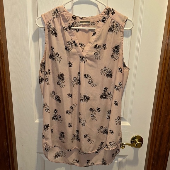 Pleione Pink Blouse with Black Floral Print - Picture 1 of 4